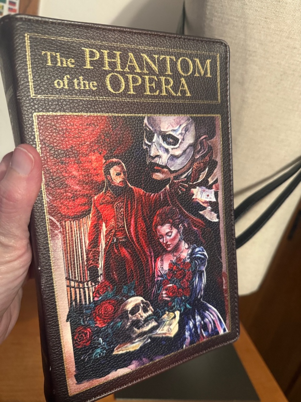 The Phantom of the Opera Graphic Crossbody Bag - Black/Burgundy - Picture 2 of 10